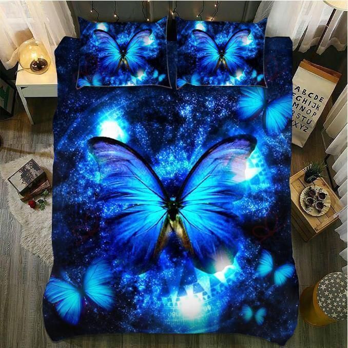 Butterfly Glowing Blue Butterfly Bedding Set KVIJ0SMUB6 - Betiti Store
