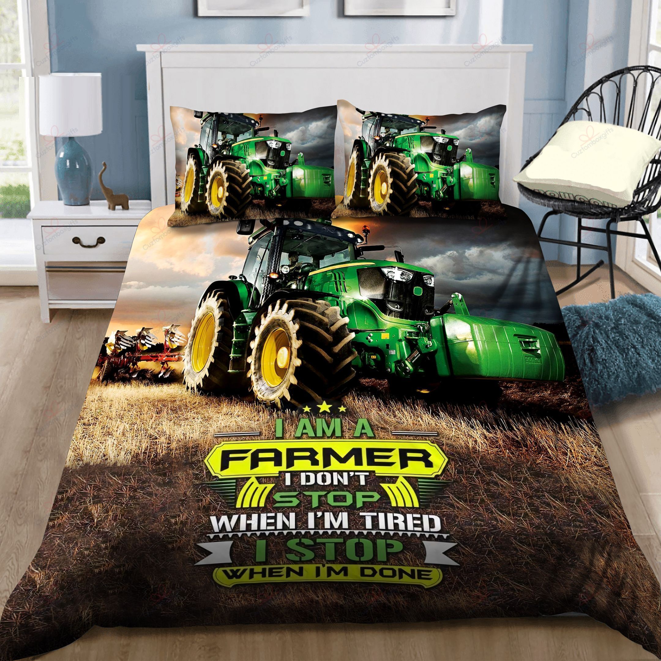 Jd Tractor Art Bedding Set Njcm1zl69e, Tractor Bedding Twin