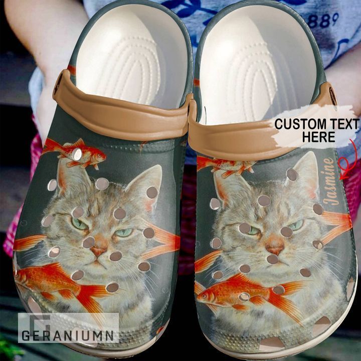 Cat Personalized And Fish Sku 529 Crocs Clog Shoes - Betiti Store