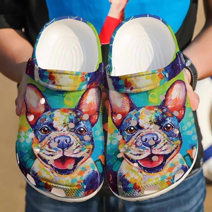 French Bull Dog Colorful Sku 1123 Crocs Clog Shoes - Betiti Store