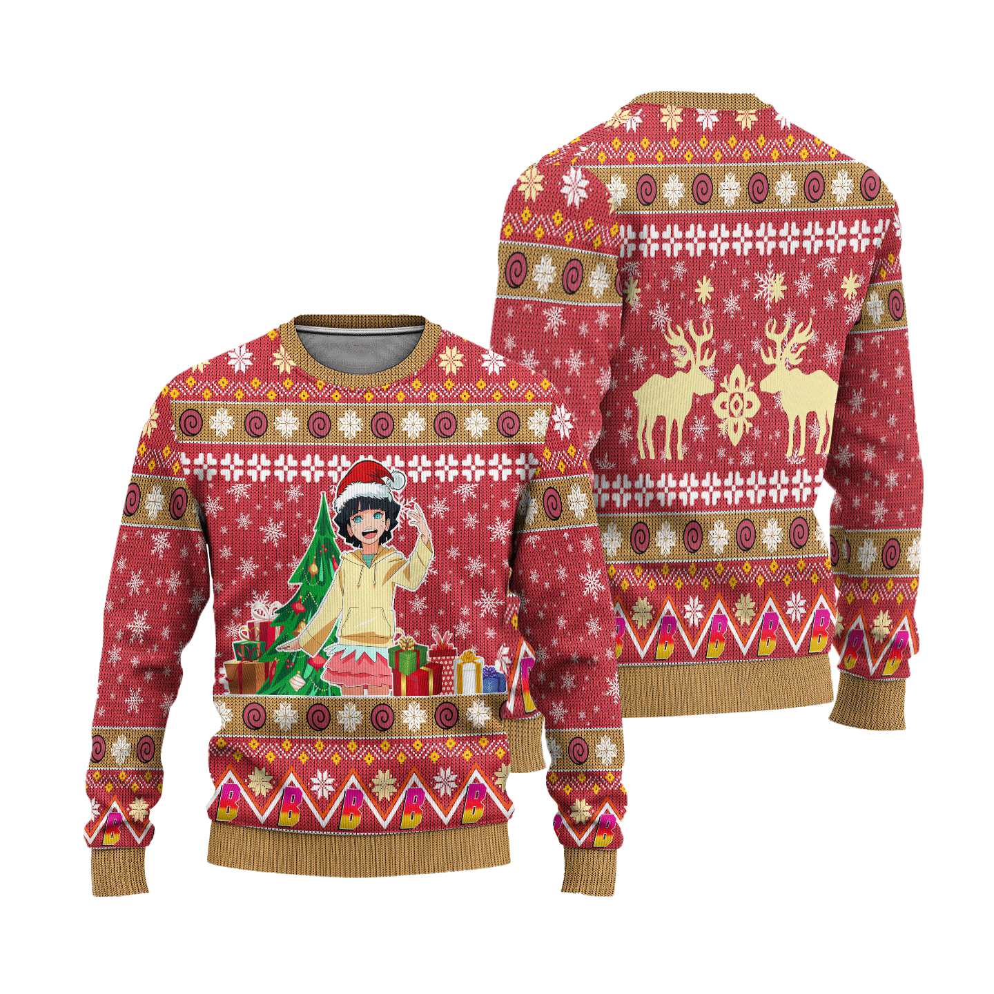 Himawari Uzumaki Anime Ugly Christmas Sweater Custom Boruto Xmas Gift ...