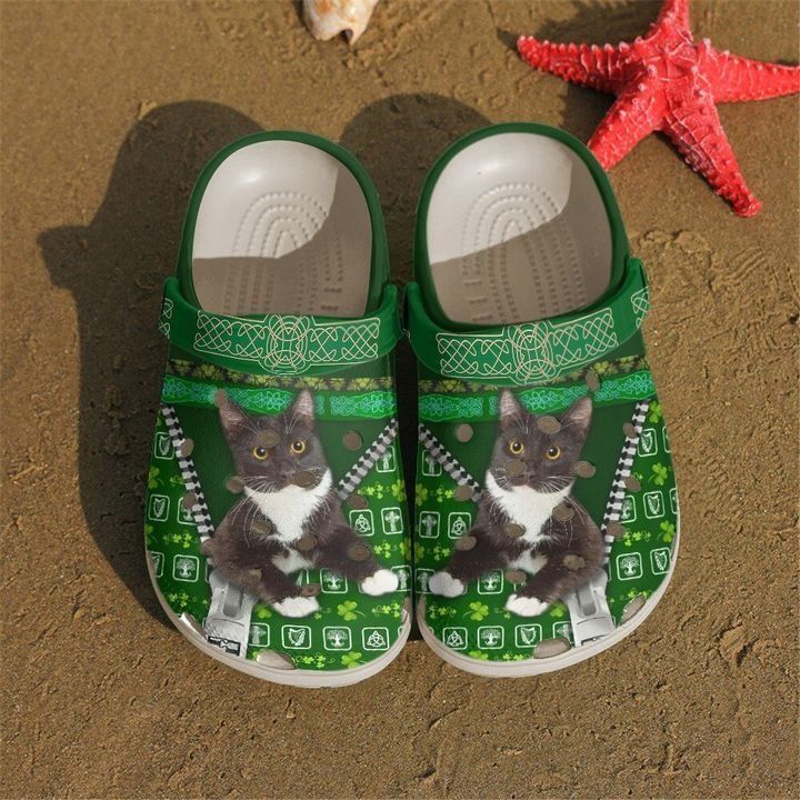 Irish Black Cat Sku 1503 Crocs Clog Shoes - Betiti Store