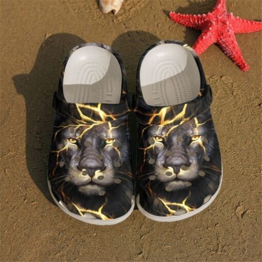 Lion Black Lightning Sku 1557 Crocs Clog Shoes - Betiti Store