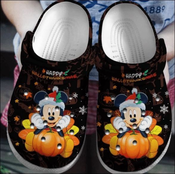 Mickey Mouse Happy Hallothanksmas Crocs Clog Shoes - Betiti Store