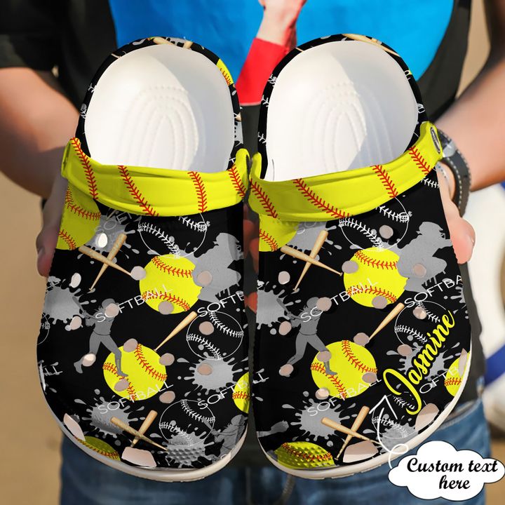 Softball personalized in my heart sku 2346 clog shoes - Betiti Store
