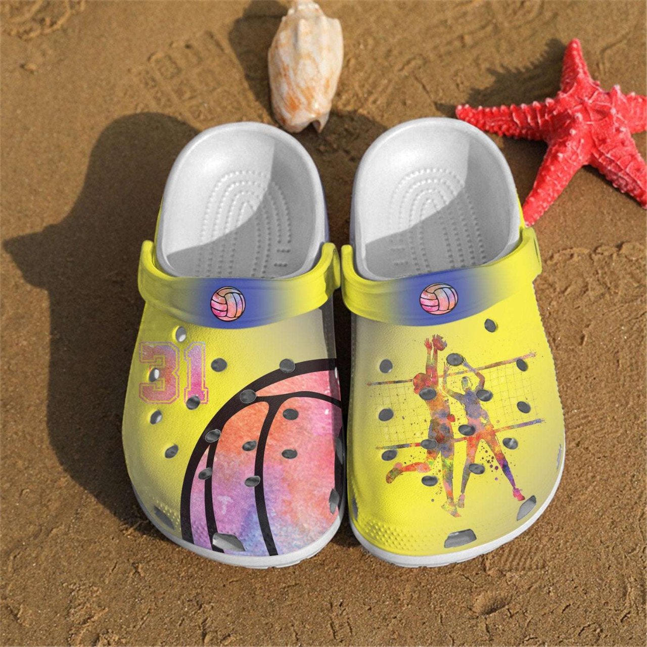 Unique volleyball custom personalized clog shoes - Betiti Store
