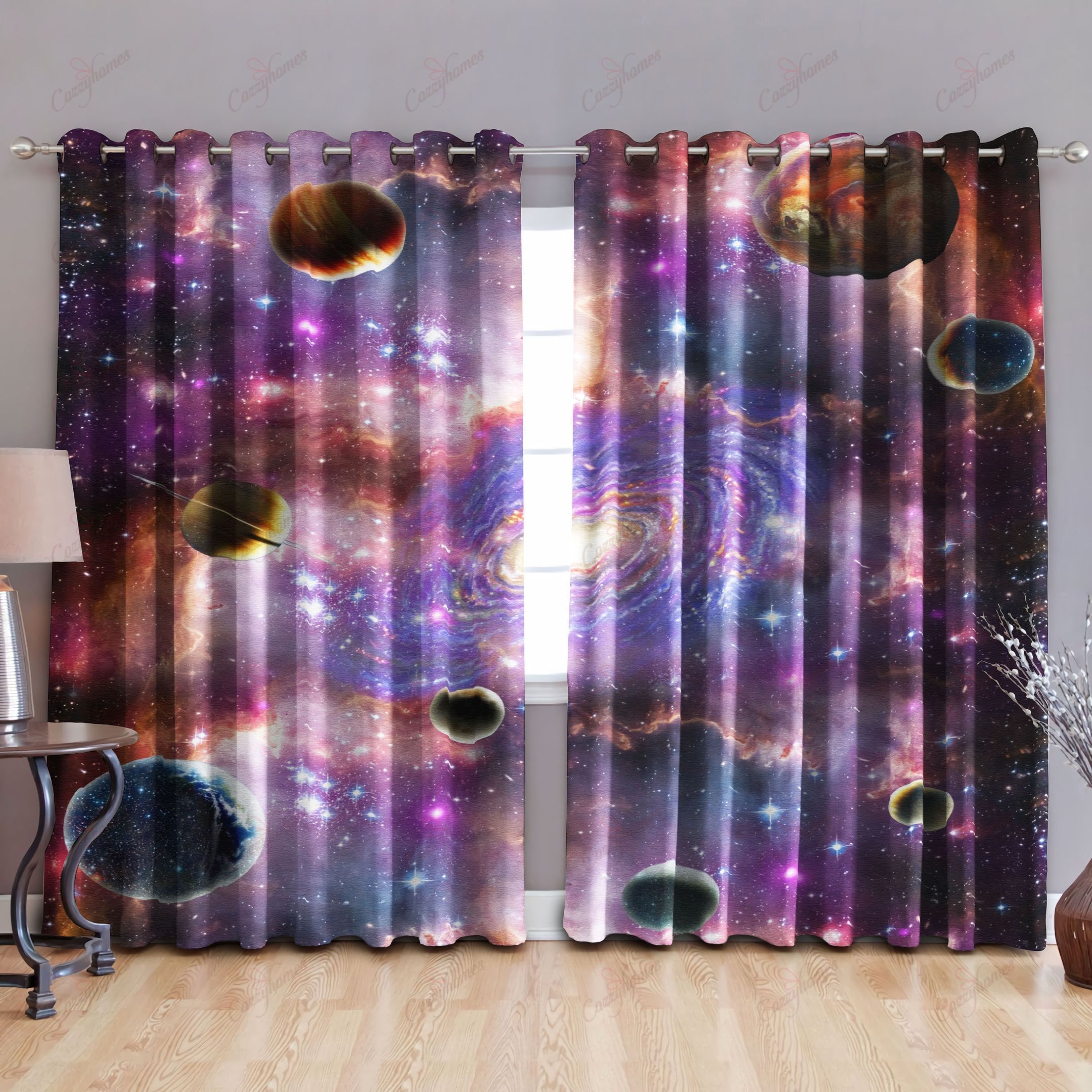 Galaxy planets solar system blackout thermal grommet window curtains ...