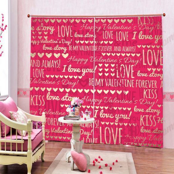 Letters and hearts blackout thermal grommet window curtains hwrpki9f ...